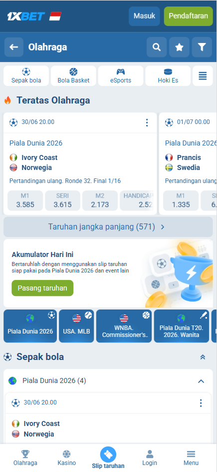 1xbet Olahraga