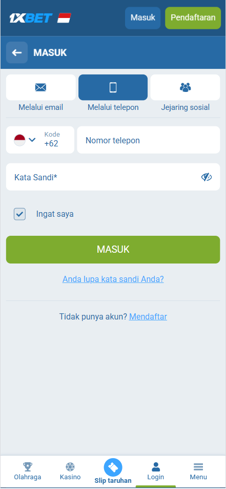 1xbet login